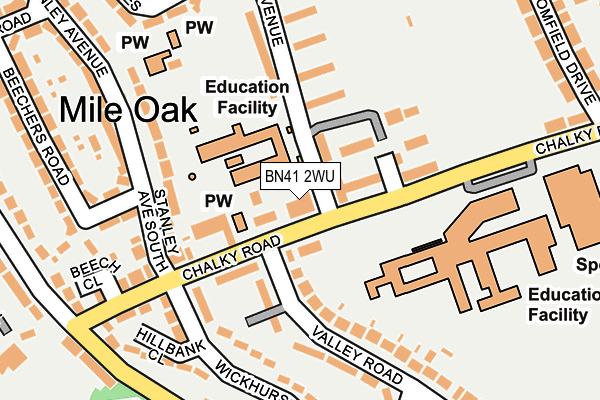 BN41 2WU map - OS OpenMap – Local (Ordnance Survey)