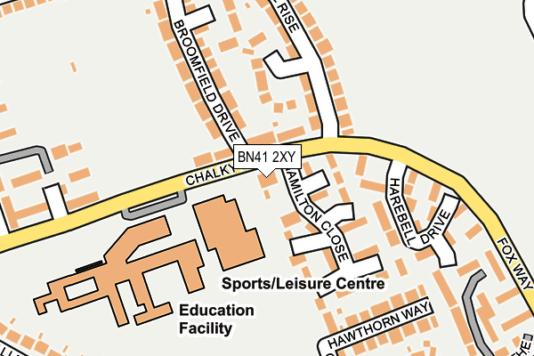 BN41 2XY map - OS OpenMap – Local (Ordnance Survey)