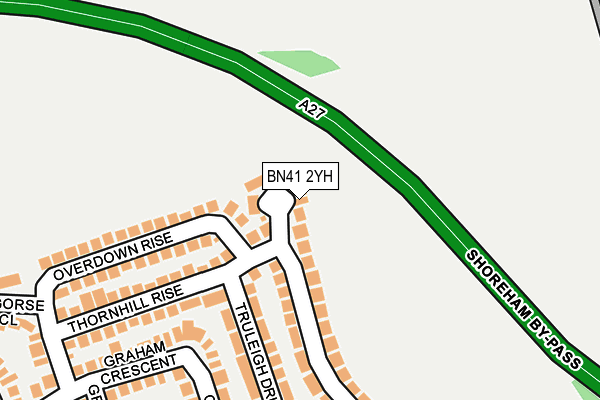 BN41 2YH map - OS OpenMap – Local (Ordnance Survey)