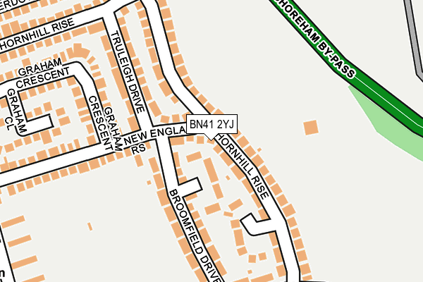 BN41 2YJ map - OS OpenMap – Local (Ordnance Survey)