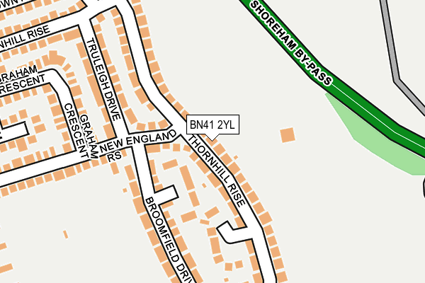 BN41 2YL map - OS OpenMap – Local (Ordnance Survey)