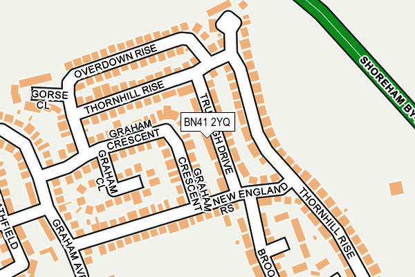 BN41 2YQ map - OS OpenMap – Local (Ordnance Survey)