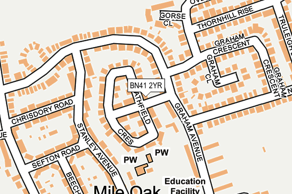 BN41 2YR map - OS OpenMap – Local (Ordnance Survey)