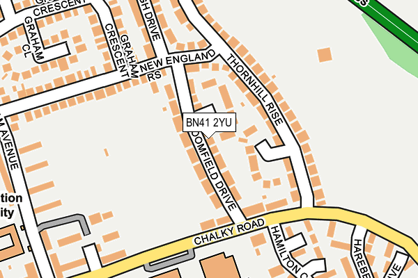 BN41 2YU map - OS OpenMap – Local (Ordnance Survey)