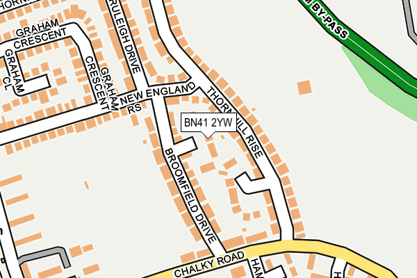 BN41 2YW map - OS OpenMap – Local (Ordnance Survey)