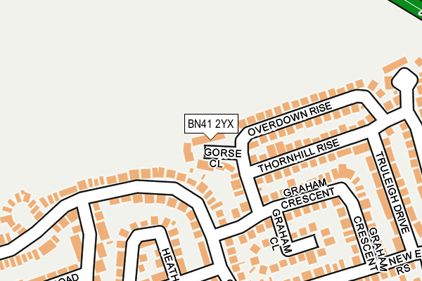BN41 2YX map - OS OpenMap – Local (Ordnance Survey)