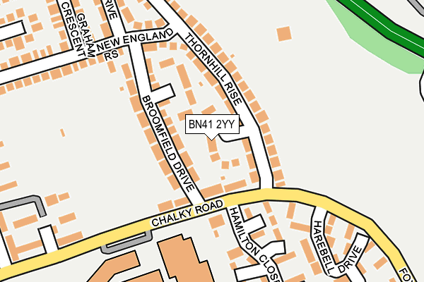 BN41 2YY map - OS OpenMap – Local (Ordnance Survey)
