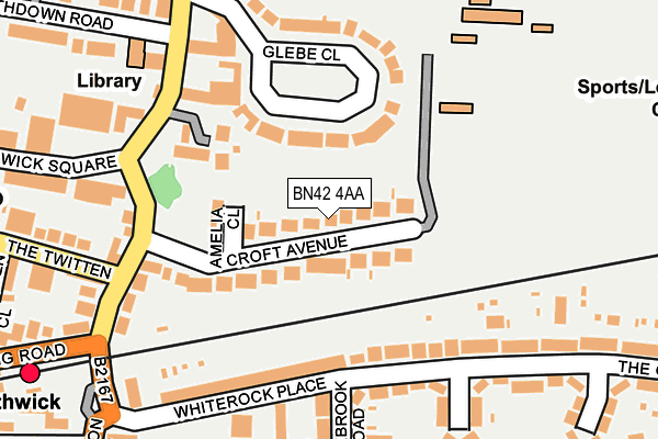 BN42 4AA map - OS OpenMap – Local (Ordnance Survey)