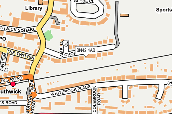 BN42 4AB map - OS OpenMap – Local (Ordnance Survey)