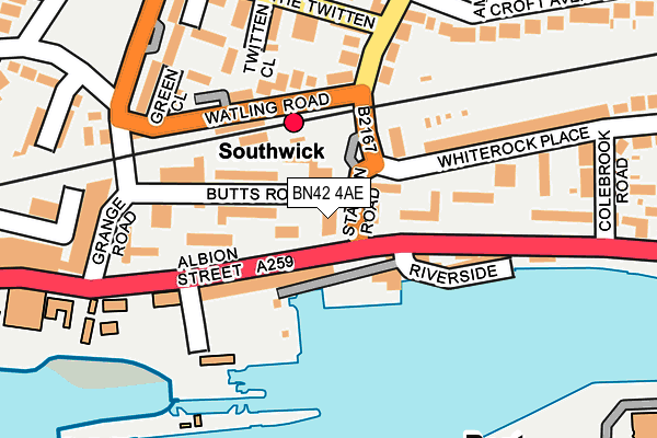 BN42 4AE map - OS OpenMap – Local (Ordnance Survey)