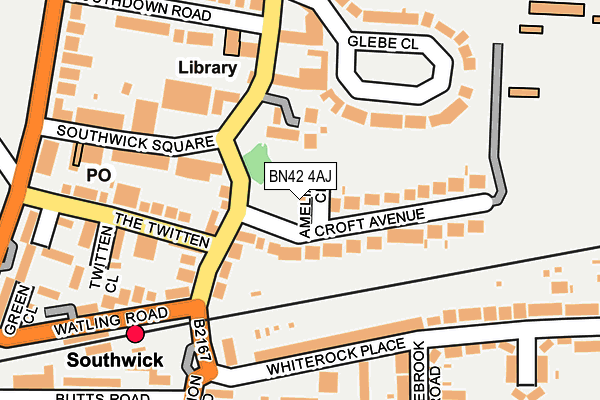 BN42 4AJ map - OS OpenMap – Local (Ordnance Survey)