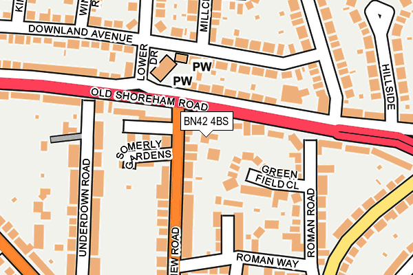 BN42 4BS map - OS OpenMap – Local (Ordnance Survey)