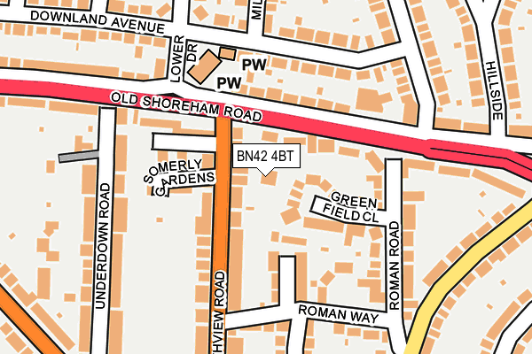 BN42 4BT map - OS OpenMap – Local (Ordnance Survey)