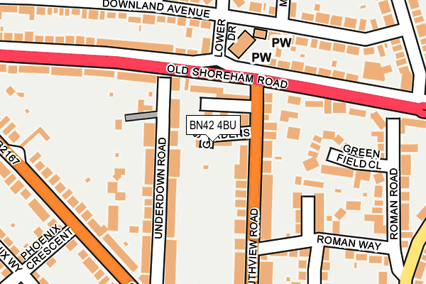 BN42 4BU map - OS OpenMap – Local (Ordnance Survey)