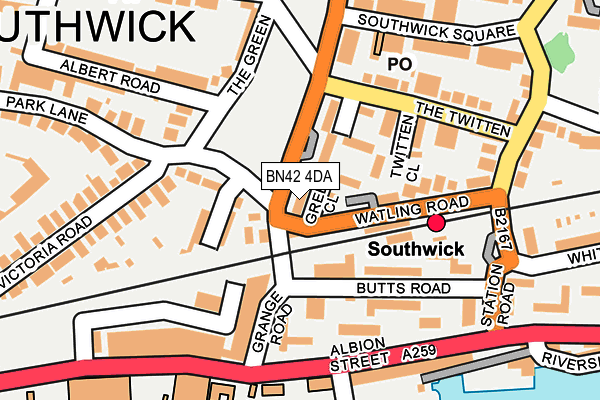 BN42 4DA map - OS OpenMap – Local (Ordnance Survey)