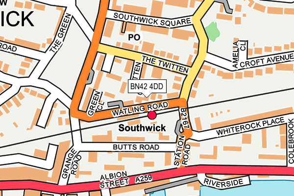 BN42 4DD map - OS OpenMap – Local (Ordnance Survey)