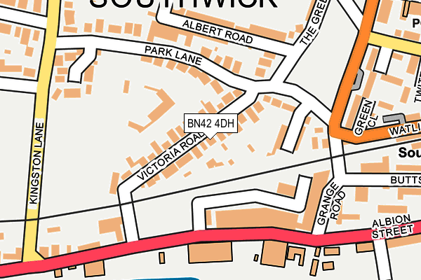 BN42 4DH map - OS OpenMap – Local (Ordnance Survey)