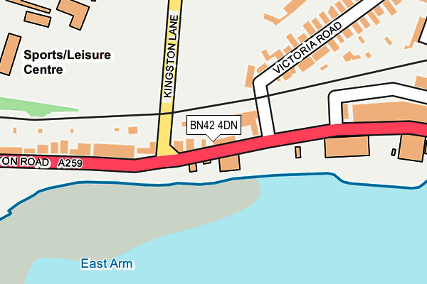 BN42 4DN map - OS OpenMap – Local (Ordnance Survey)
