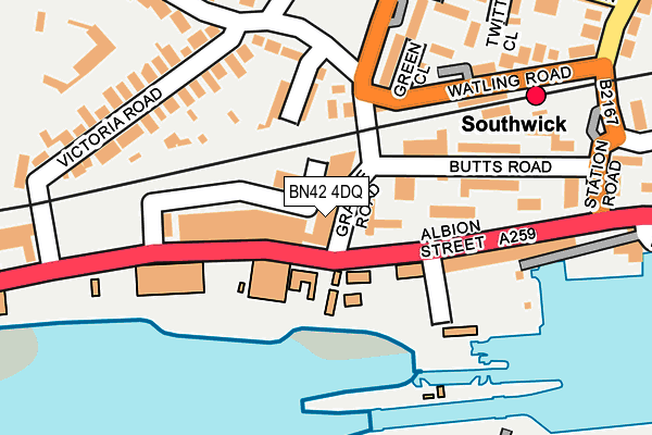 BN42 4DQ map - OS OpenMap – Local (Ordnance Survey)