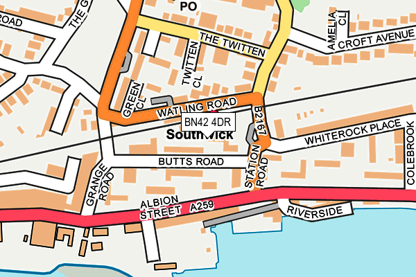 BN42 4DR map - OS OpenMap – Local (Ordnance Survey)