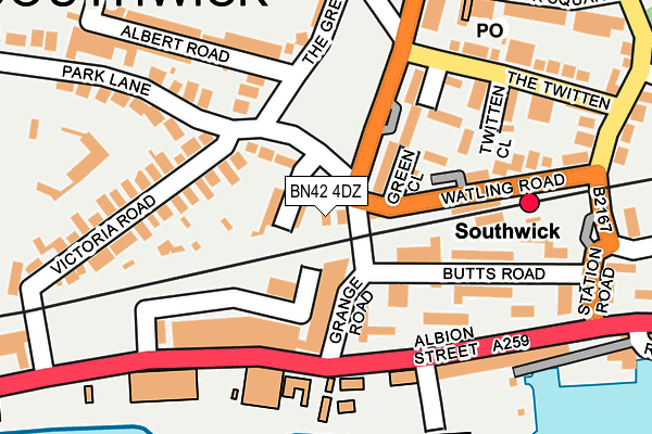 BN42 4DZ map - OS OpenMap – Local (Ordnance Survey)