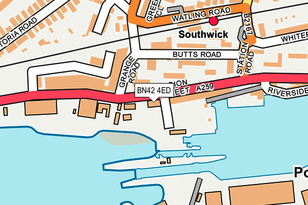 BN42 4ED map - OS OpenMap – Local (Ordnance Survey)