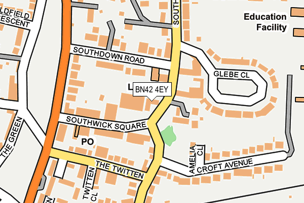 BN42 4EY map - OS OpenMap – Local (Ordnance Survey)