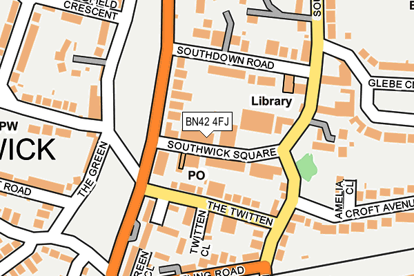 BN42 4FJ map - OS OpenMap – Local (Ordnance Survey)