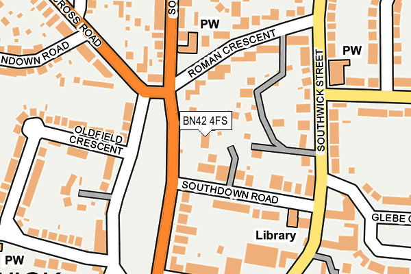BN42 4FS map - OS OpenMap – Local (Ordnance Survey)