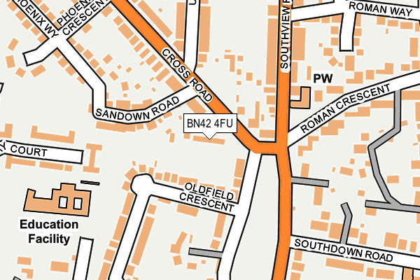 BN42 4FU map - OS OpenMap – Local (Ordnance Survey)