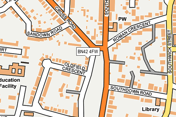 BN42 4FW map - OS OpenMap – Local (Ordnance Survey)
