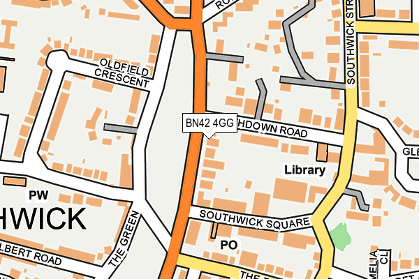 BN42 4GG map - OS OpenMap – Local (Ordnance Survey)