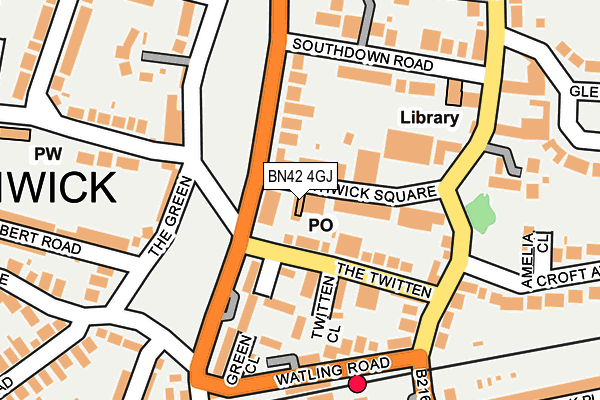 BN42 4GJ map - OS OpenMap – Local (Ordnance Survey)