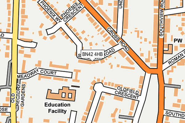 BN42 4HB map - OS OpenMap – Local (Ordnance Survey)