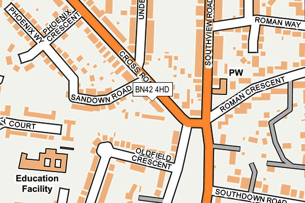 BN42 4HD map - OS OpenMap – Local (Ordnance Survey)