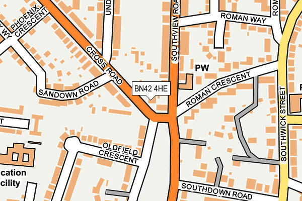 BN42 4HE map - OS OpenMap – Local (Ordnance Survey)