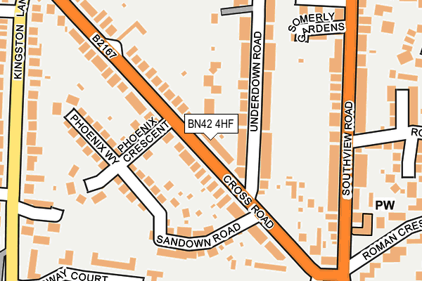 BN42 4HF map - OS OpenMap – Local (Ordnance Survey)