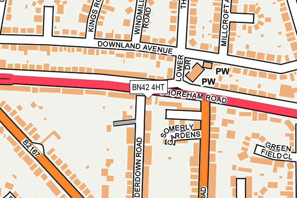 BN42 4HT map - OS OpenMap – Local (Ordnance Survey)