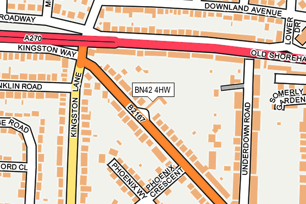 BN42 4HW map - OS OpenMap – Local (Ordnance Survey)