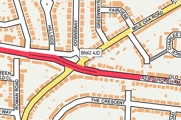 BN42 4JD map - OS OpenMap – Local (Ordnance Survey)