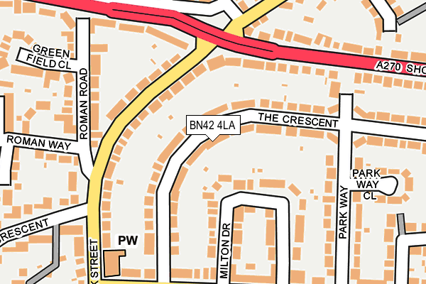 BN42 4LA map - OS OpenMap – Local (Ordnance Survey)