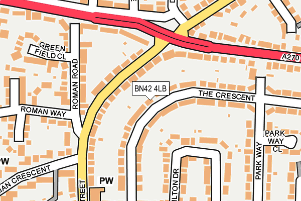 BN42 4LB map - OS OpenMap – Local (Ordnance Survey)