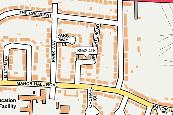 BN42 4LF map - OS OpenMap – Local (Ordnance Survey)