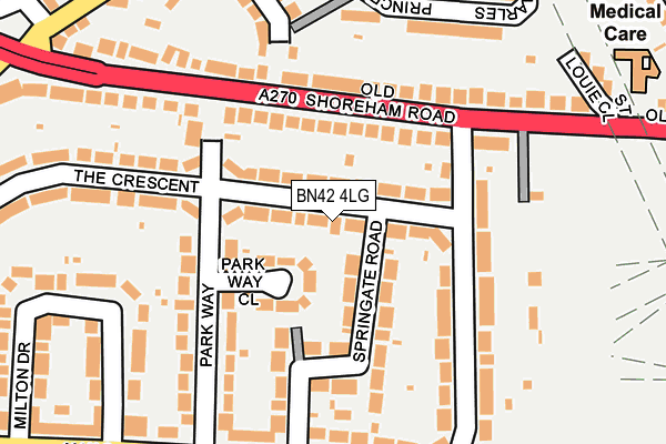BN42 4LG map - OS OpenMap – Local (Ordnance Survey)