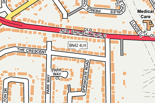 BN42 4LH map - OS OpenMap – Local (Ordnance Survey)