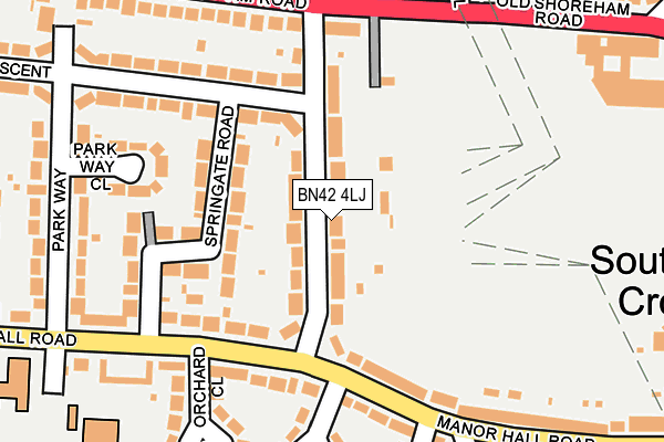 BN42 4LJ map - OS OpenMap – Local (Ordnance Survey)