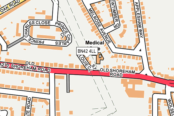 BN42 4LL map - OS OpenMap – Local (Ordnance Survey)