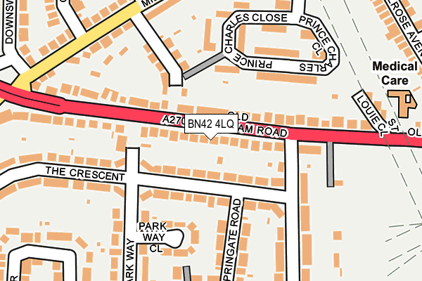 BN42 4LQ map - OS OpenMap – Local (Ordnance Survey)
