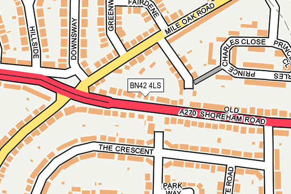 BN42 4LS map - OS OpenMap – Local (Ordnance Survey)