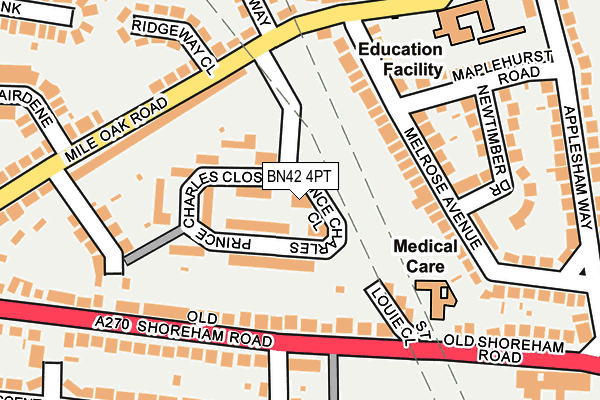 BN42 4PT map - OS OpenMap – Local (Ordnance Survey)